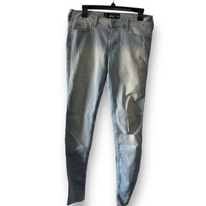 HOLLISTER Super Skinny Light Wash Raw Edge Hem Jeans, 29‎